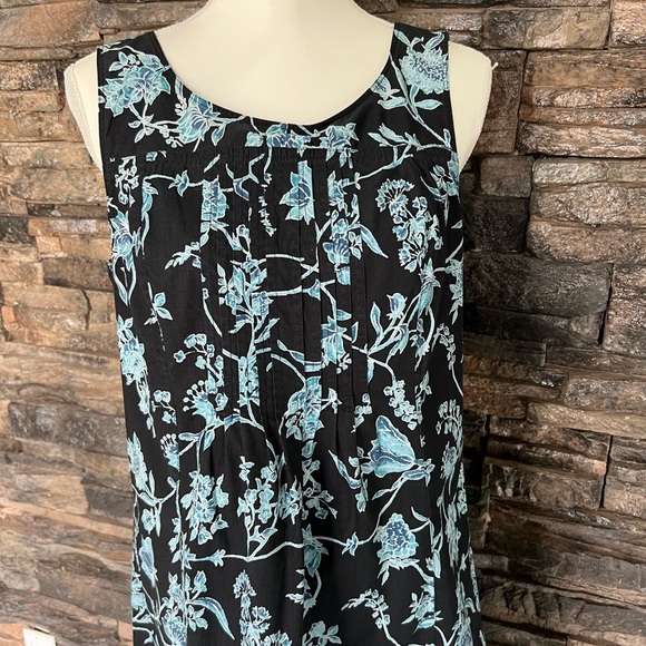 LOFT Blue Green Casual Midi Sundress Scoop Neck - Picture 3 of 10